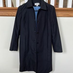 Navy/Black Petite trench coat